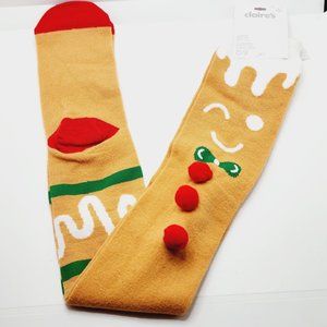 Holiday Gingerbread Over the Knee Socks, Claire's -NWT